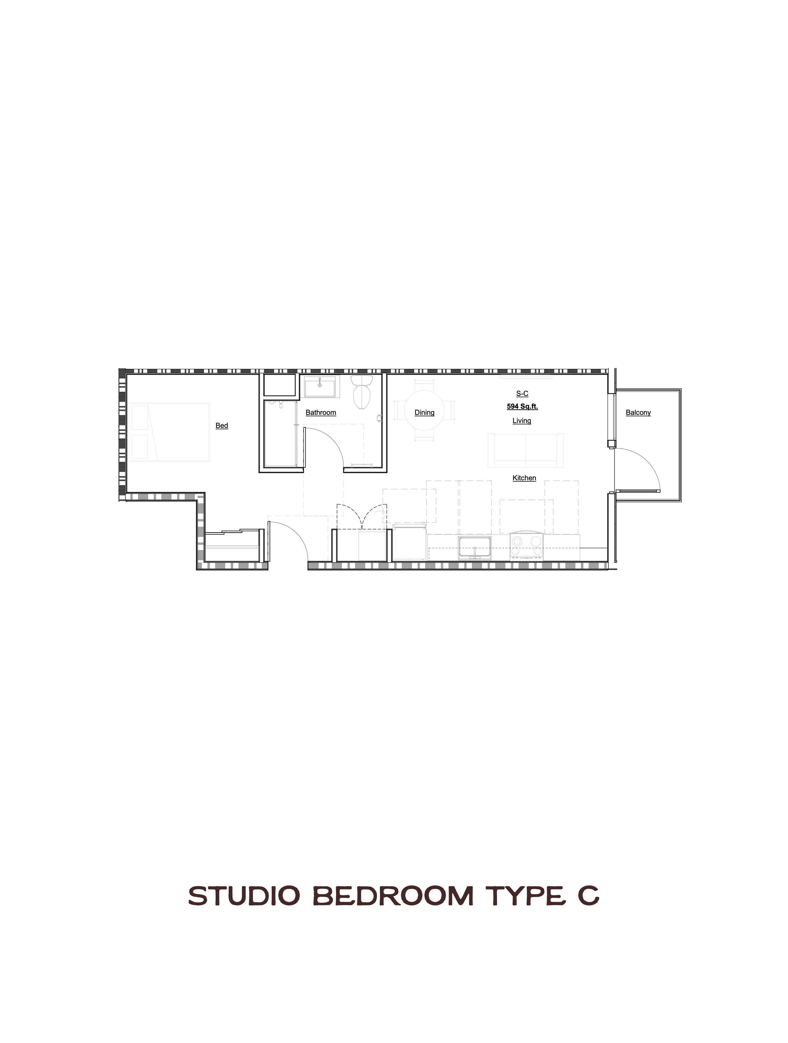 Studio Bedroom Type C