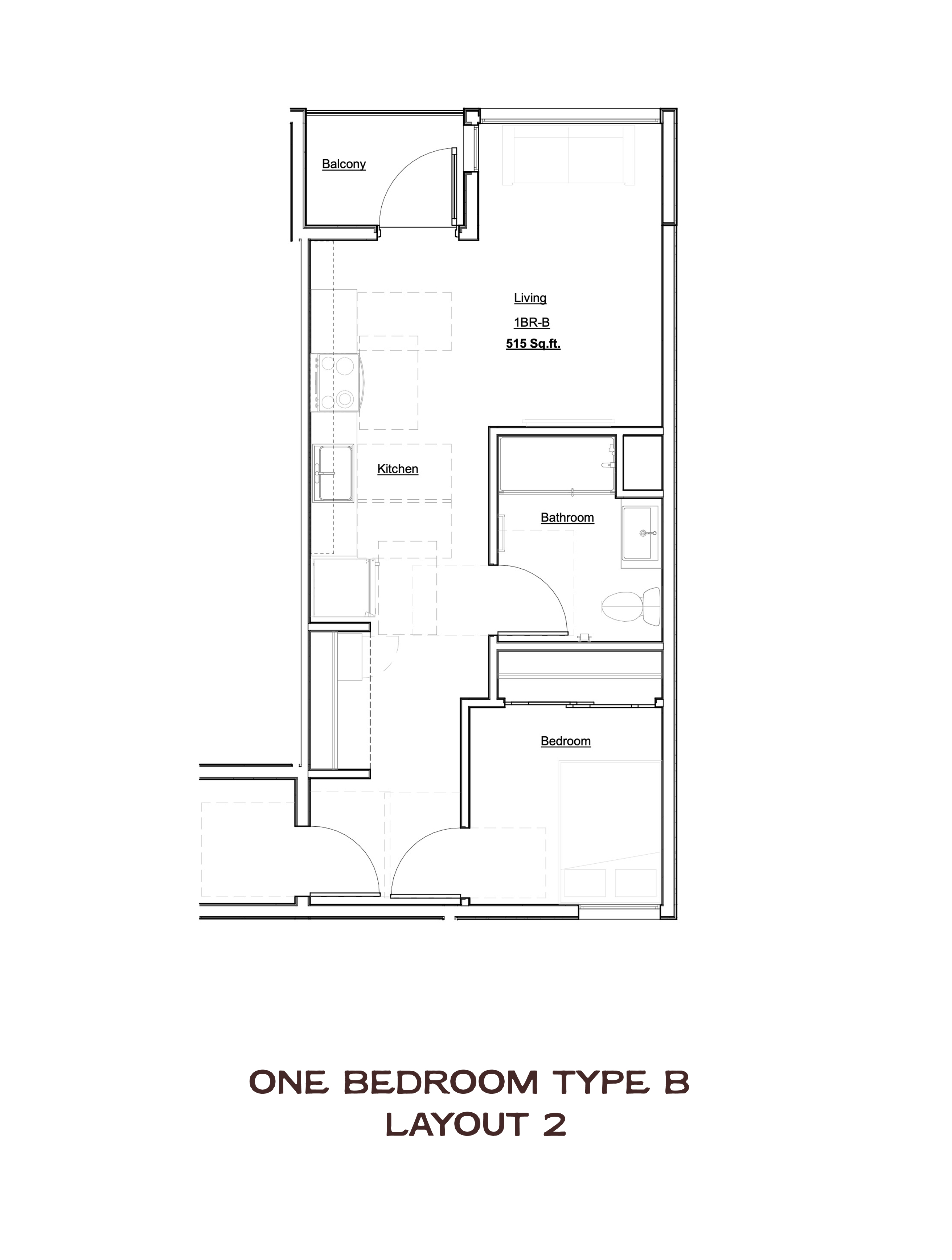 One Bedroom Type B Layout 2