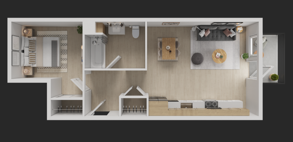 One Bedroom E