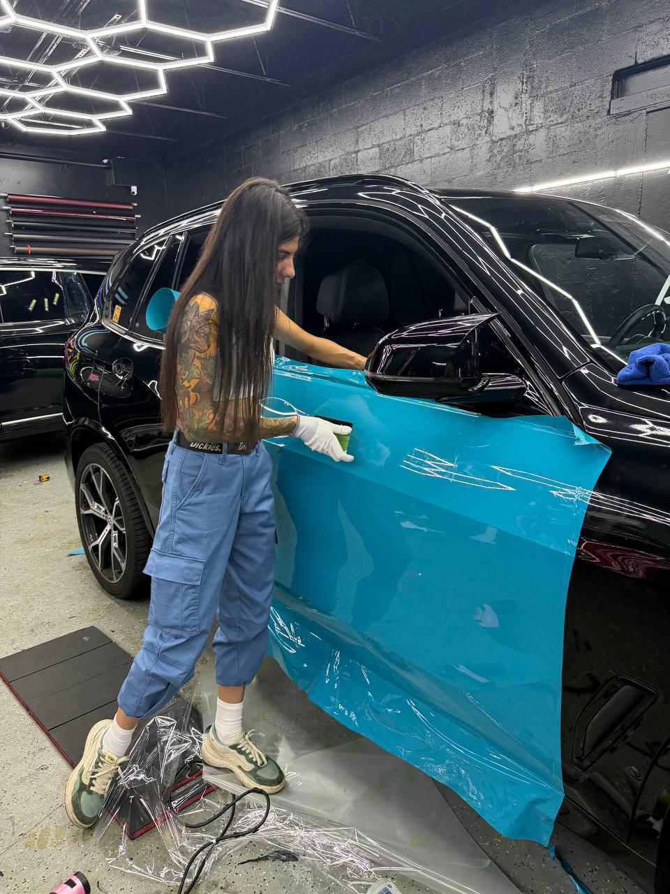 Red Ferrari SF90 paint protection film at Wrap Me USA Miami