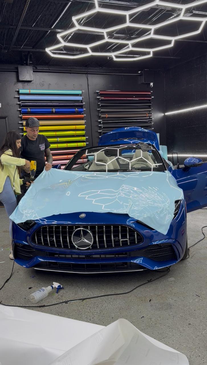 Paint protection and detailing work at Wrap Me USA Miami