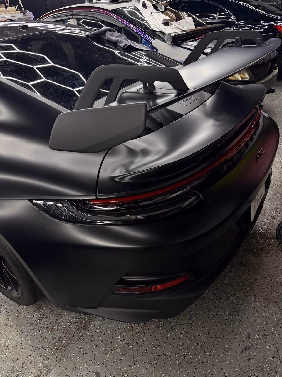 Two-tone Mercedes-AMG GT mid-install at Wrap Me USA Miami