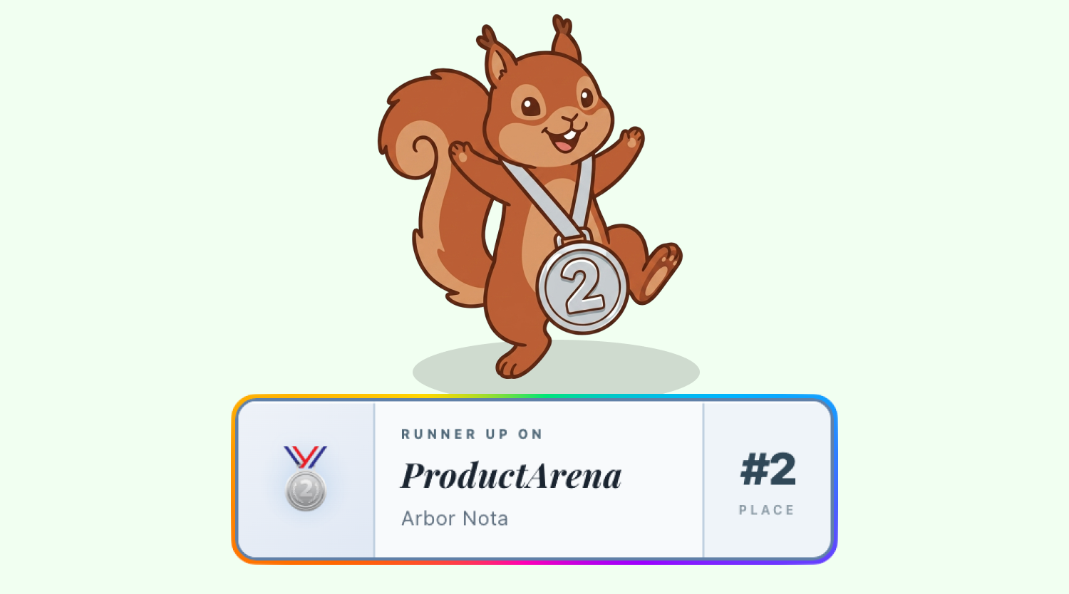 Squirrel dancing on 2nd place award from ProductArena