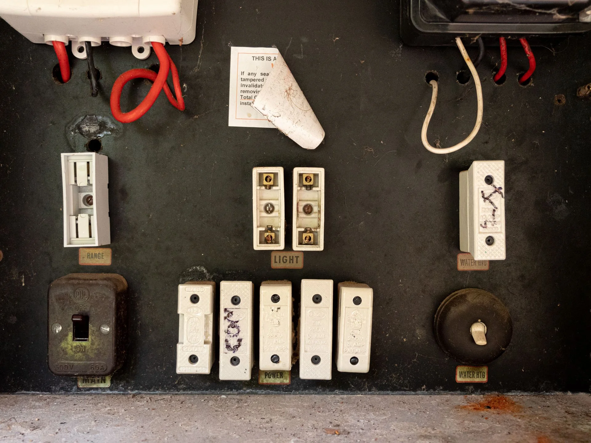 Residential switchboard inspected for an energy works certificate in Auckland