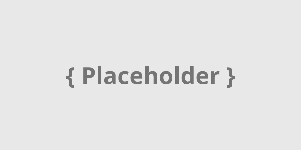 Gray placeholder image displaying the text '{ Placeholder }' in bold, with curly braces on either side, indicating a generic content placeholder.