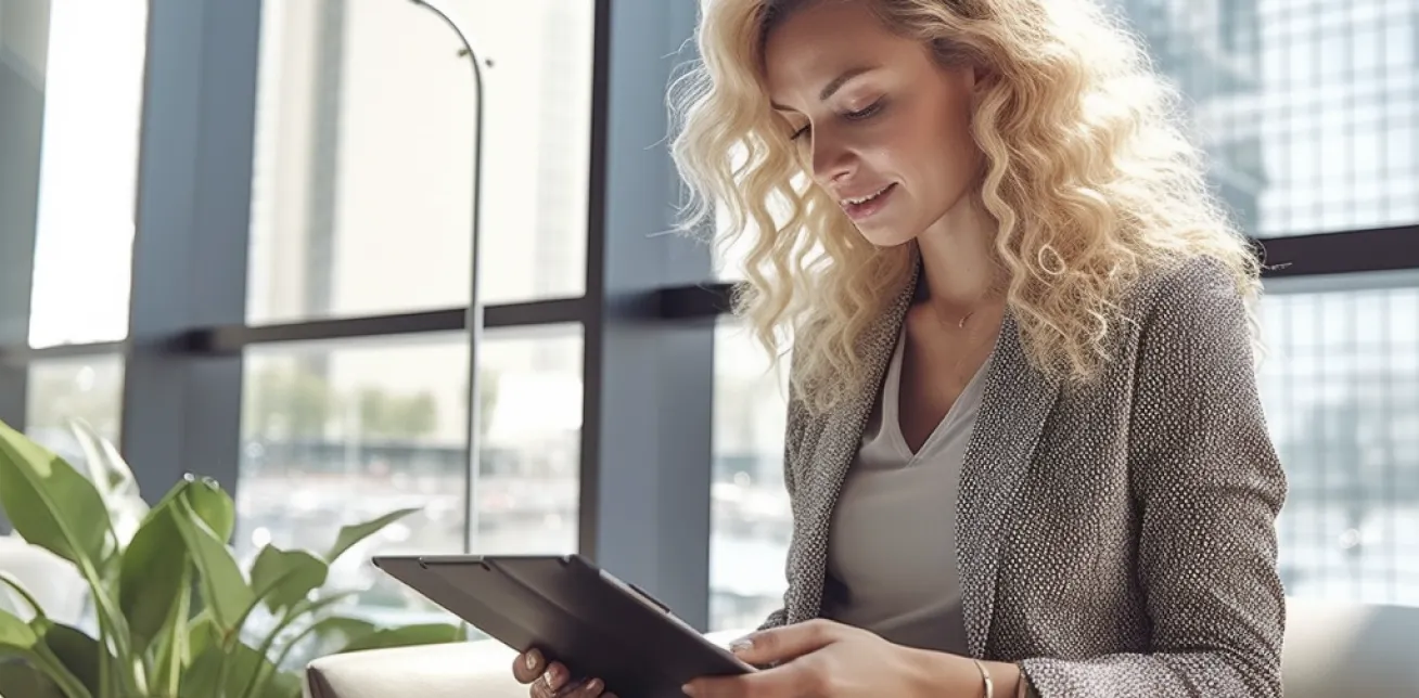 Person using a laptop for Firstrust Bank online banking