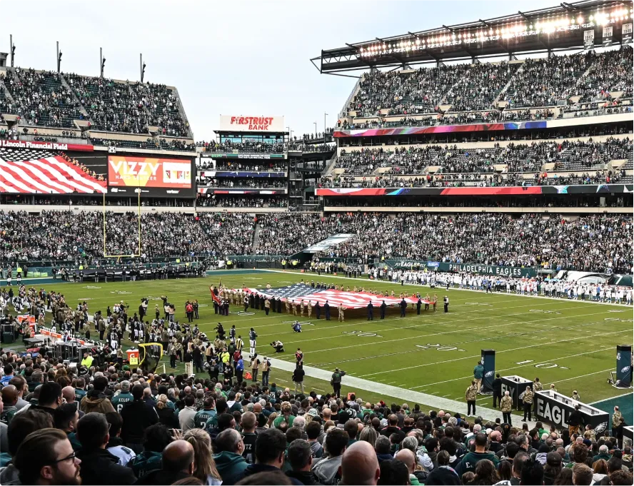 Philadelphia Eagles football game representing Firstrust Eagles banking partnership