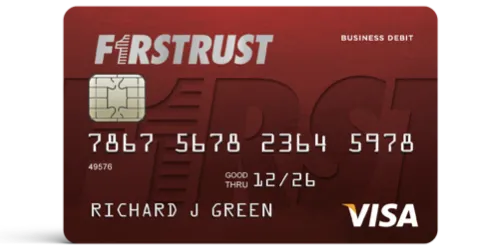 Firstrust business Visa debit card with shadow