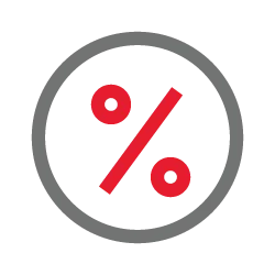 Percentage icon representing interest rates at Firstrust Bank