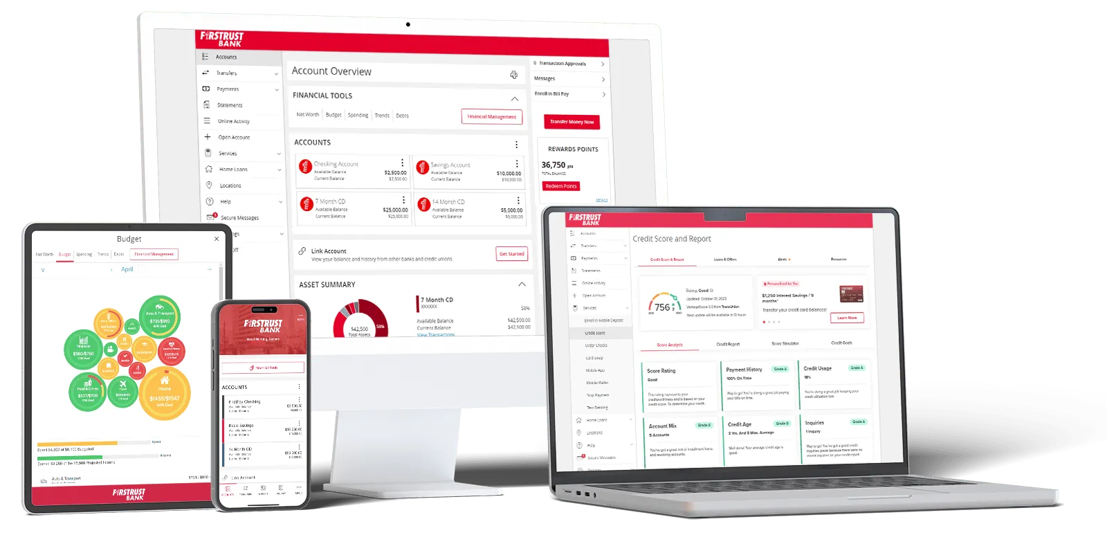 Firstrust Bank digital banking platform on multiple devices