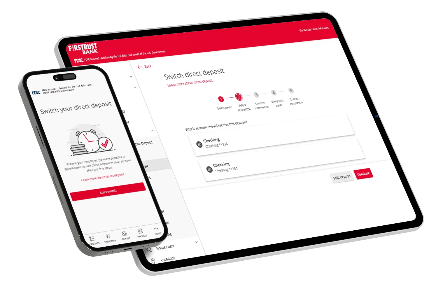 Feature available in Firstrust online banking and the mobile app
