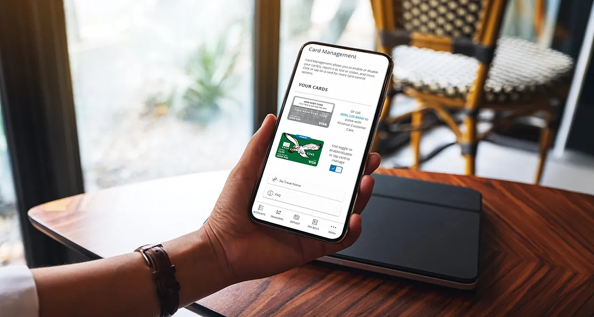Firstrust card management feature