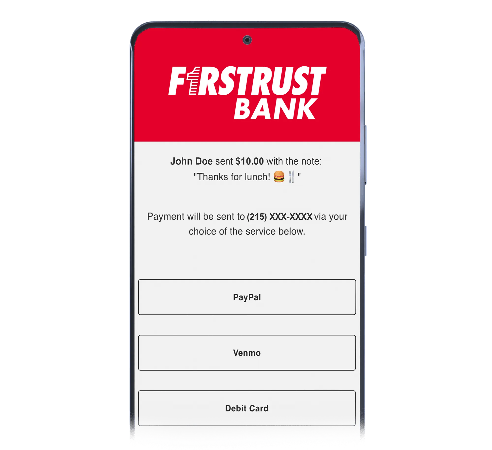 Send money to popular apps like Venmo and PayPal