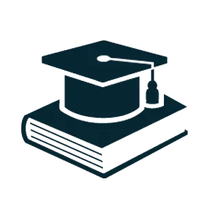 Graduation cap placed on a closed book, symbolizing education and learning.