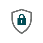 Shield icon with an unlocked padlock symbolizing security or safety.