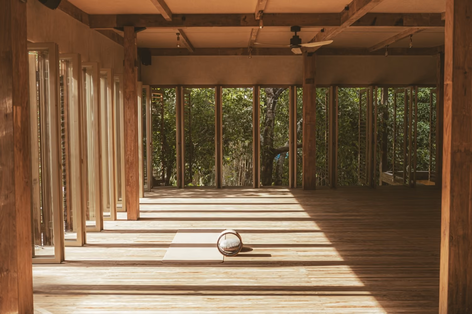 Wellness retreat studio with natural light views at The Shaba Shala Bali