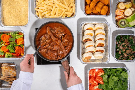 Bereide gerechten uit het assortiment van Sysco