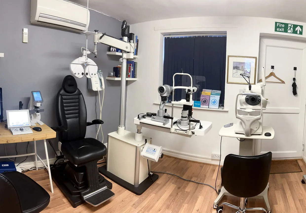 Eye examination room at Paul Rutter Opticians in Bedale