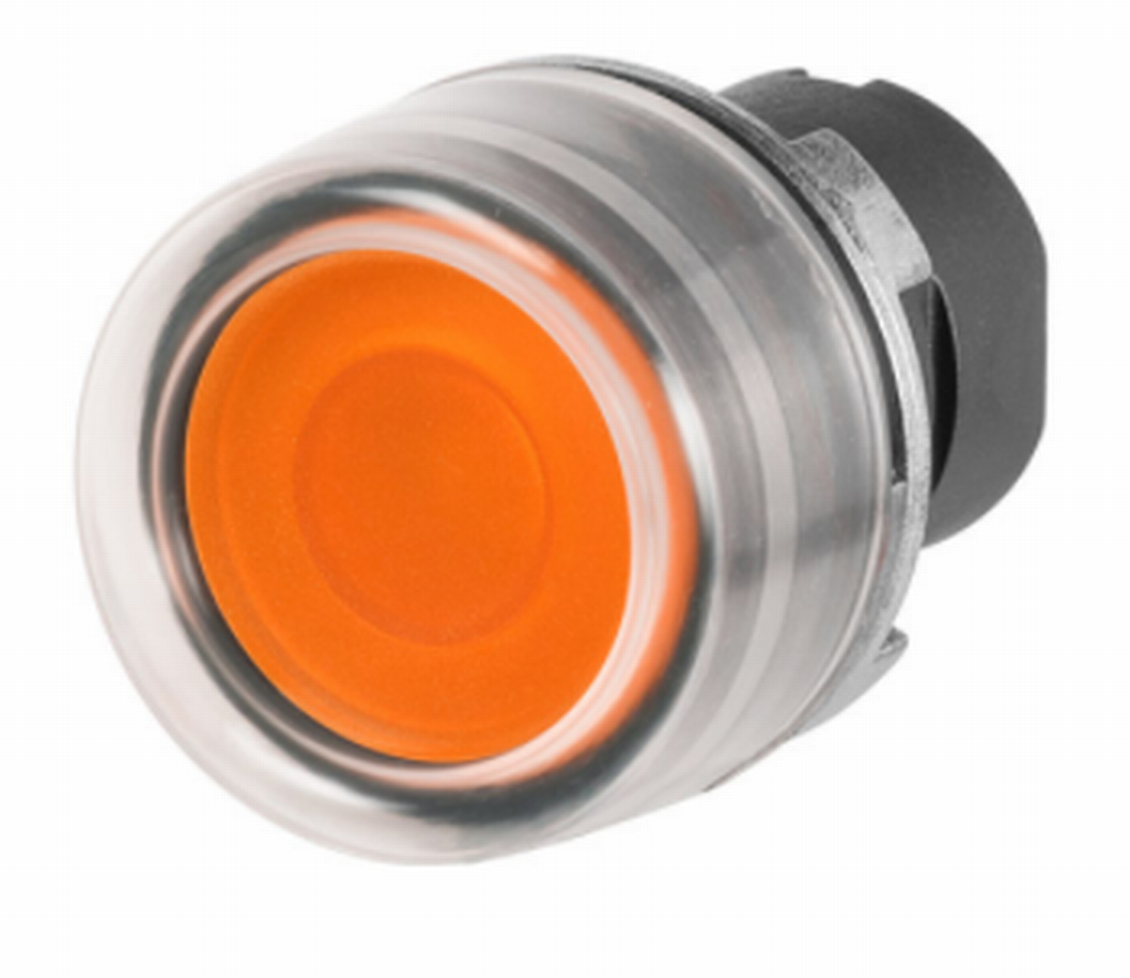 Drucktaster orange beleuchtet Gummikappe