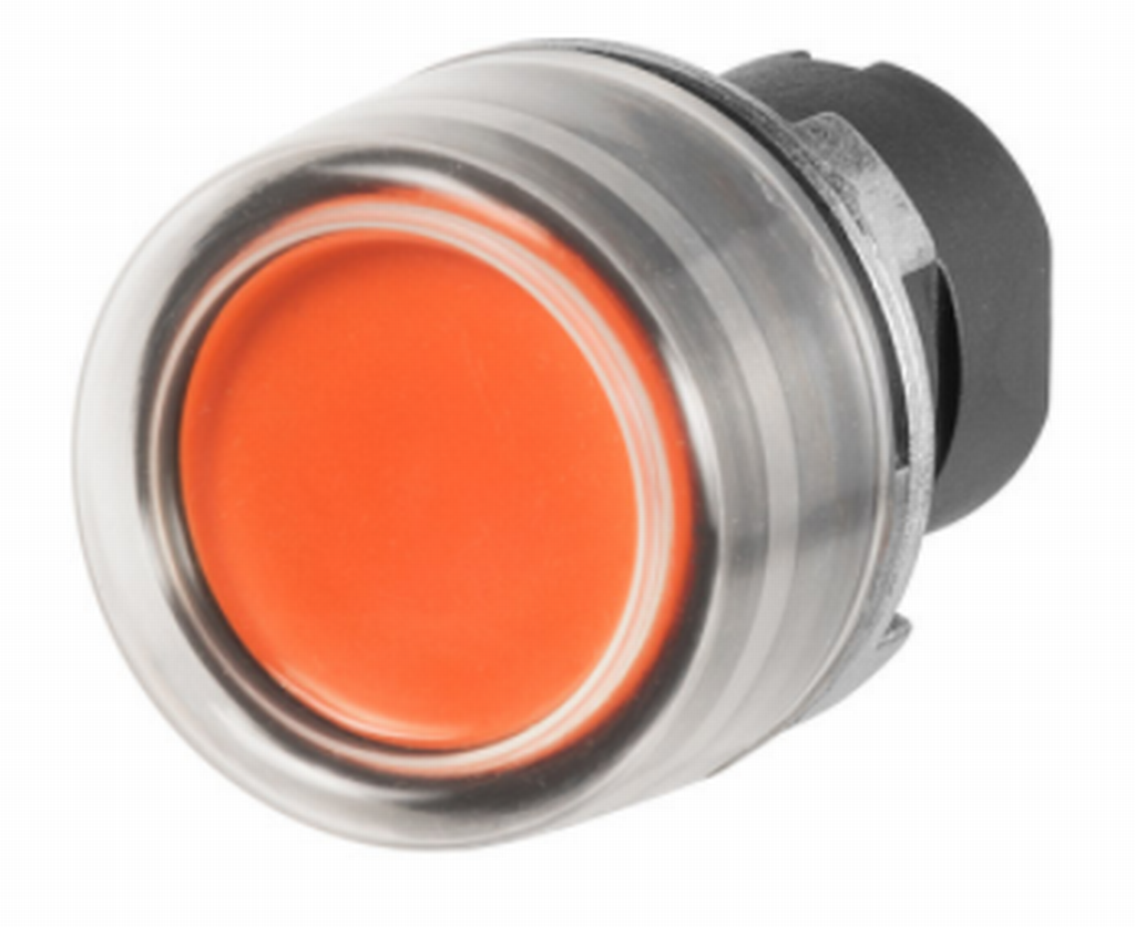 Drucktaster New Elfin orange mit Gummikappe
