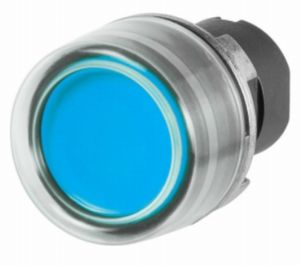 Drucktaster New Elfin blau mit Gummikappe