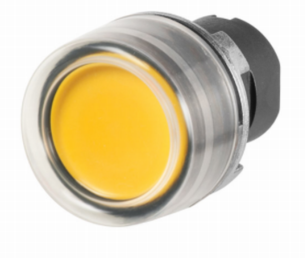 Drucktaster New Elfin gelb mit Gummikappe