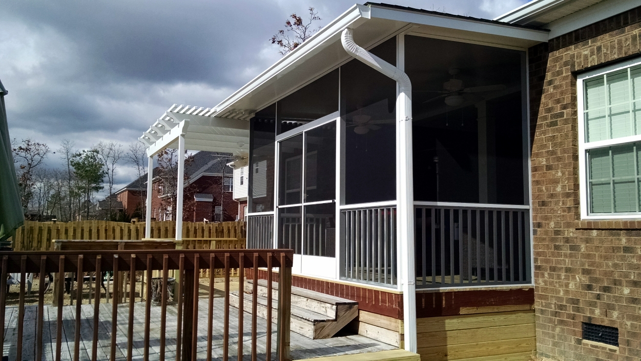 Screened porch enclosure and outdoor living upgrade