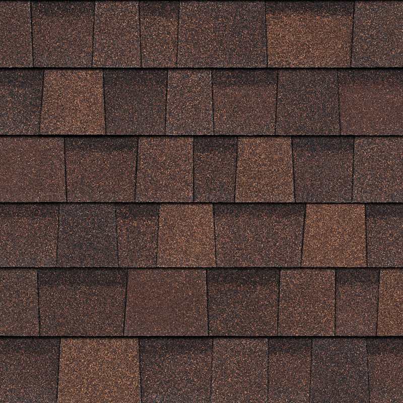 Owens Corning TruDefinition Duration Brownwood shingle color swatch