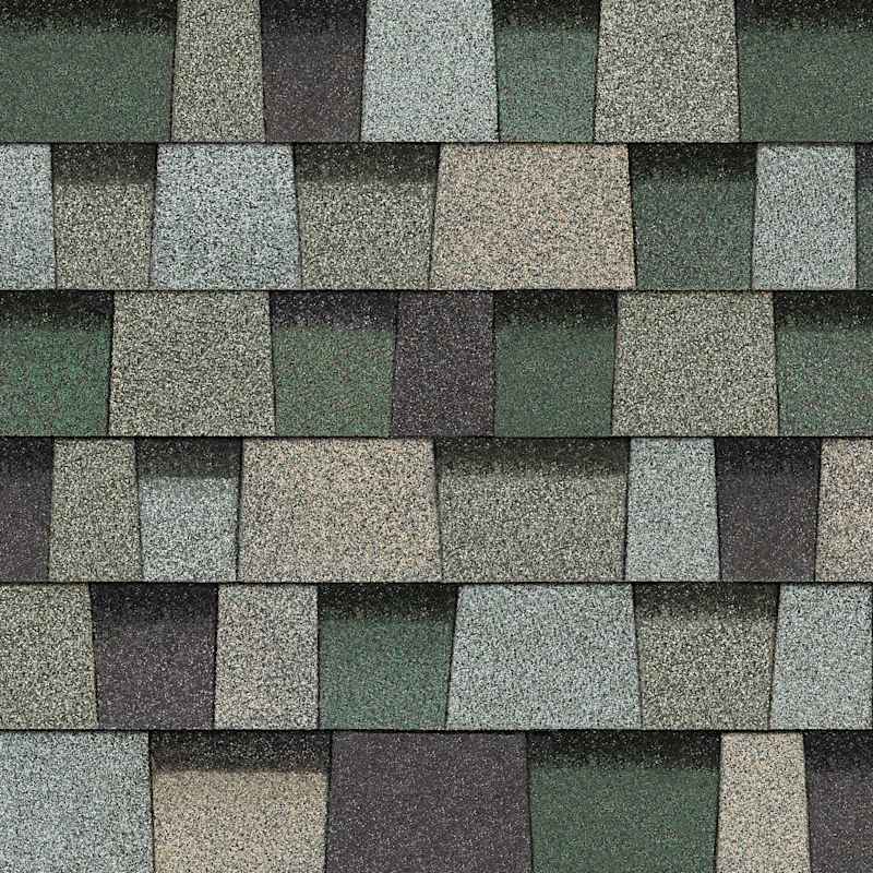 Owens Corning TruDefinition Duration Evergreen Mist shingle color swatch