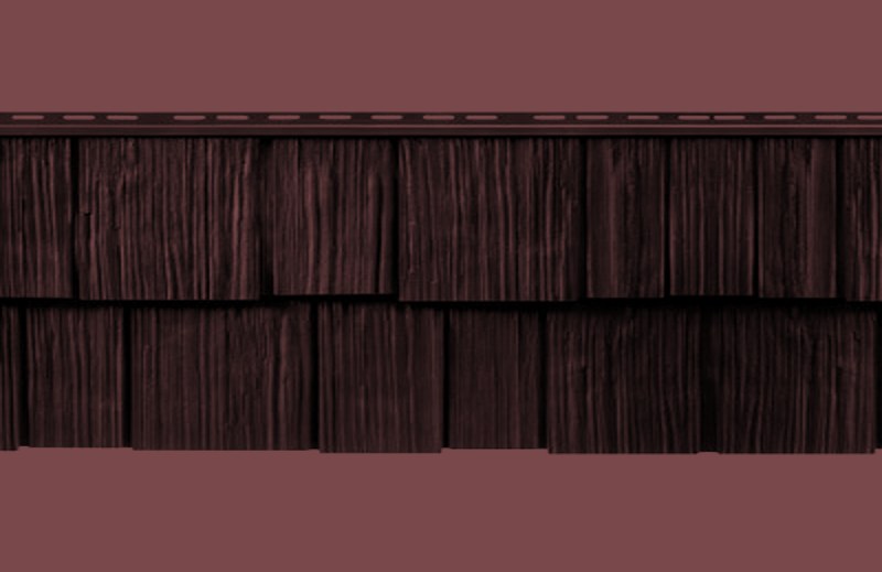 Mastic Cedar Discovery Red Brick siding color swatch (official Ply Gem color)