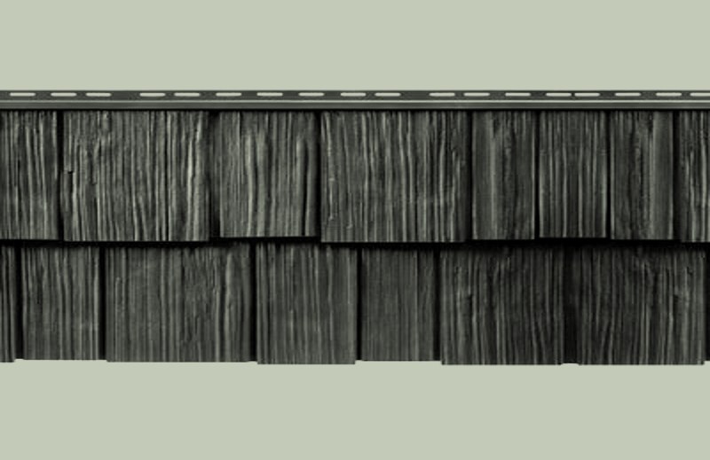 Mastic Cedar Discovery Sage siding color swatch (official Ply Gem color)