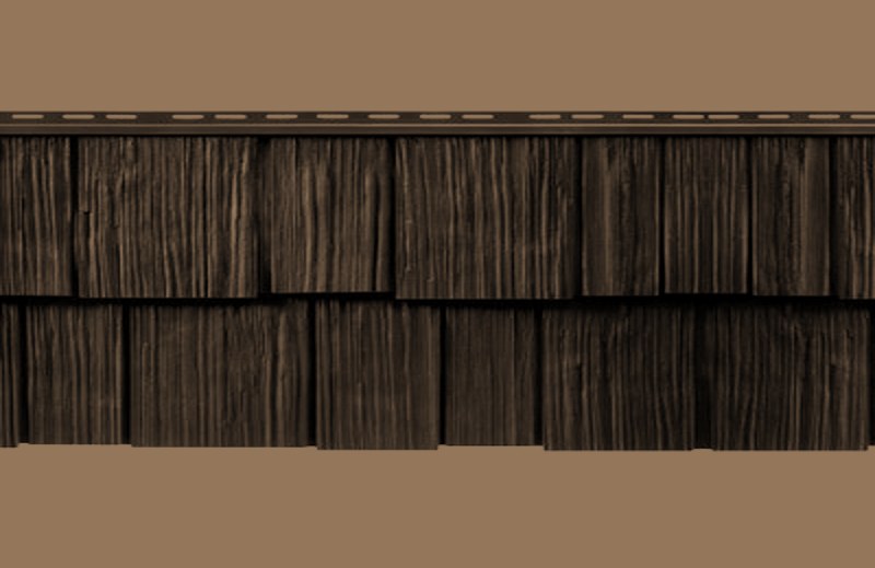 Mastic Cedar Discovery Walnut siding color swatch (official Ply Gem color)