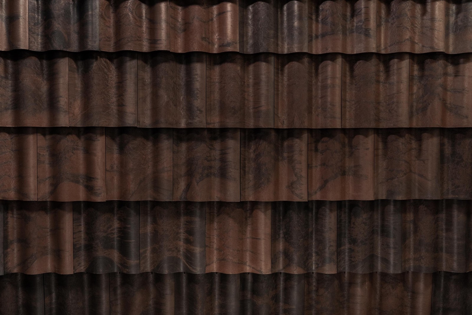 Brava Spanish Barrel Tile Black Brown Blend official color swatch