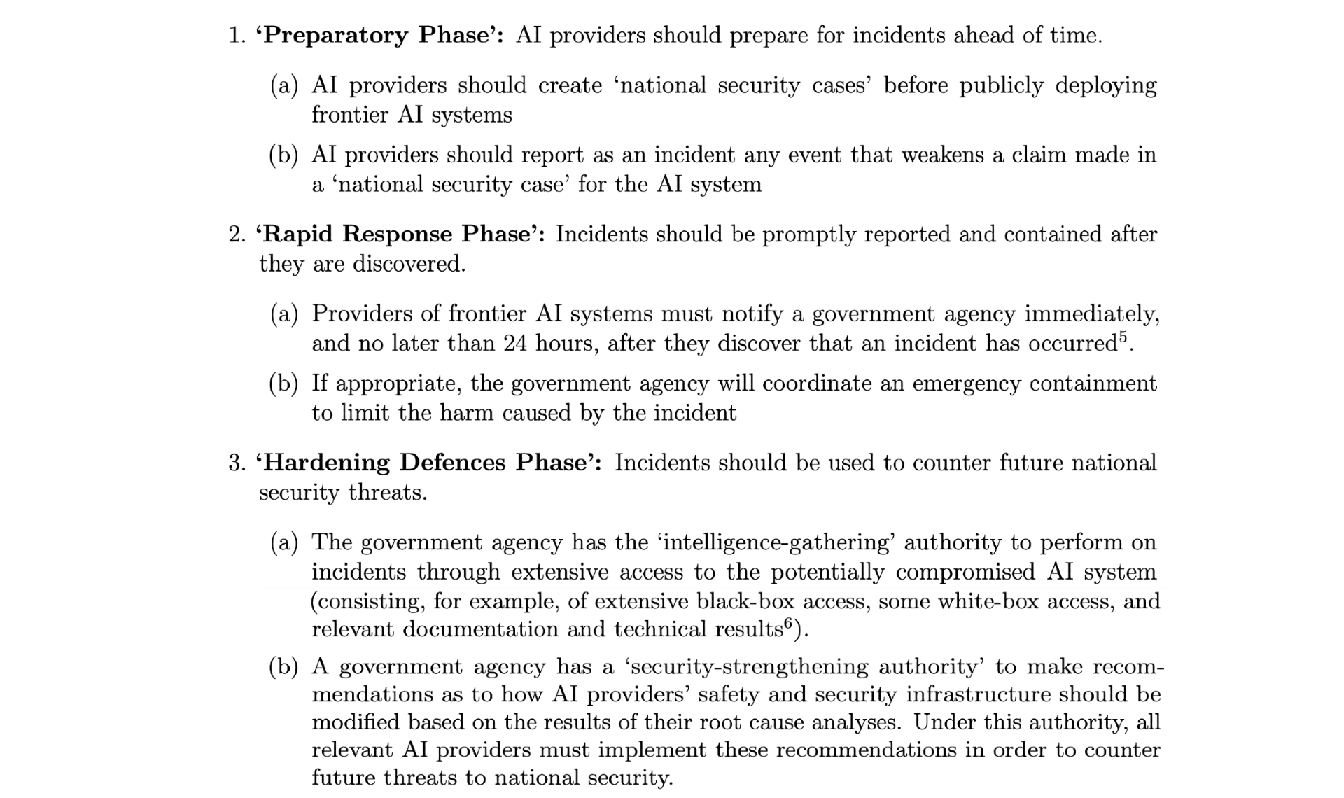 Figure A: A summary of our proposal from our recent paper ‘AI threats to national security can be countered by an incident regime’