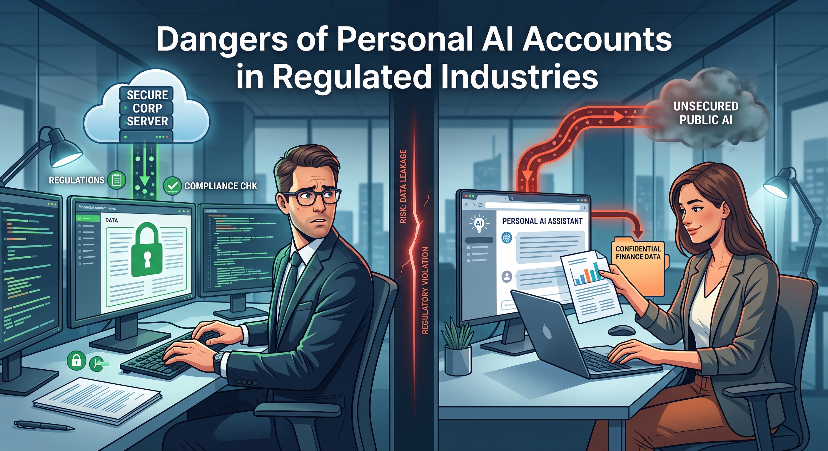 Employee pasting confidential client data into a personal AI chatbot account