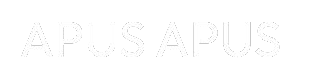 Logo APUS APUS en texte blanc sur fond noir.