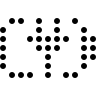 Battery icon with a lightning bolt symbol in the center, representing recharge or charging.