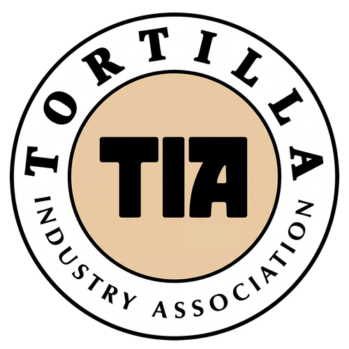 Round gray emblem with TIA in center and Tortilla Industry Association around the edge.