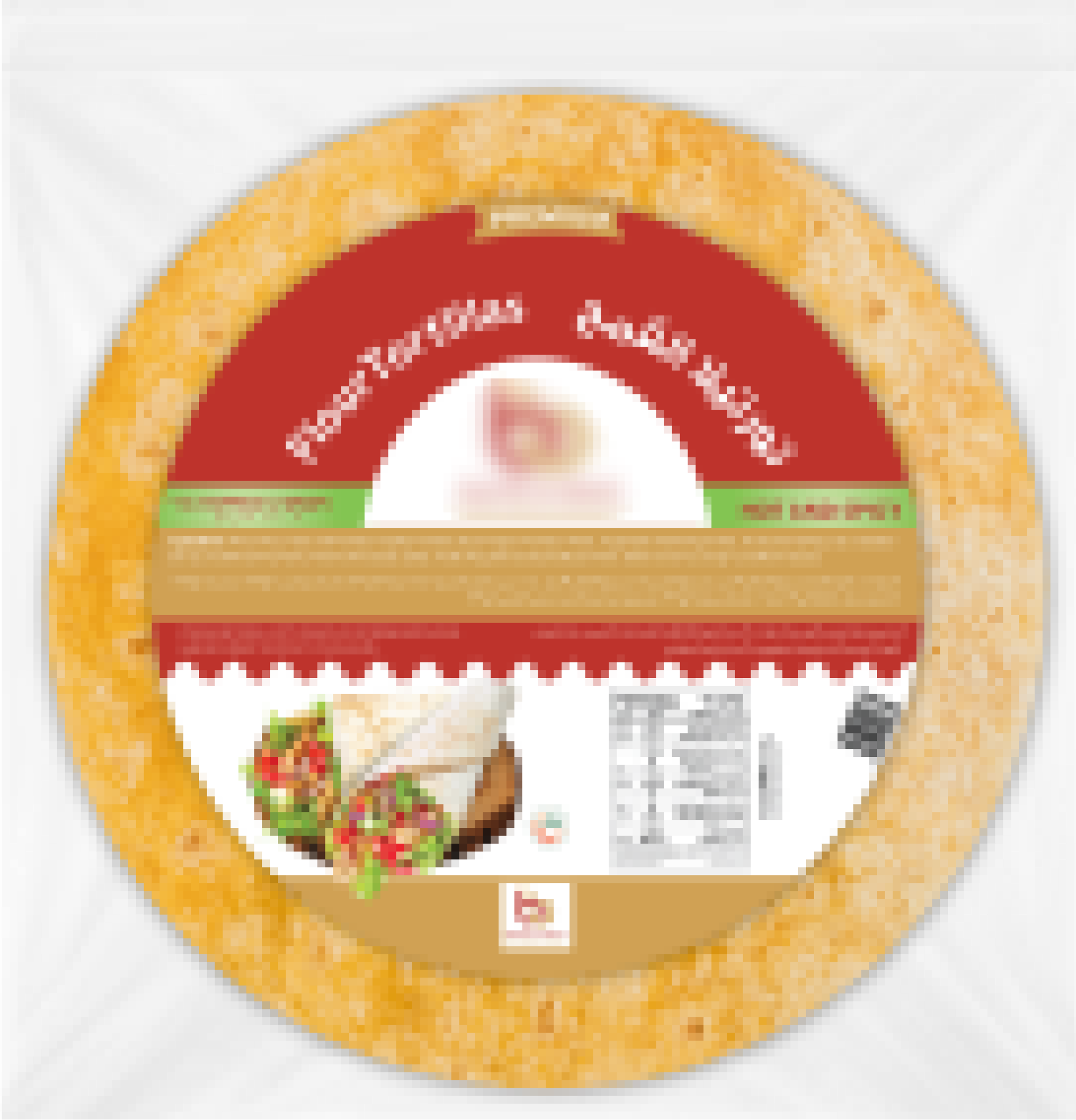 Packaged gluten-free corn tortilla with image of two tortillas filled with vegetables.