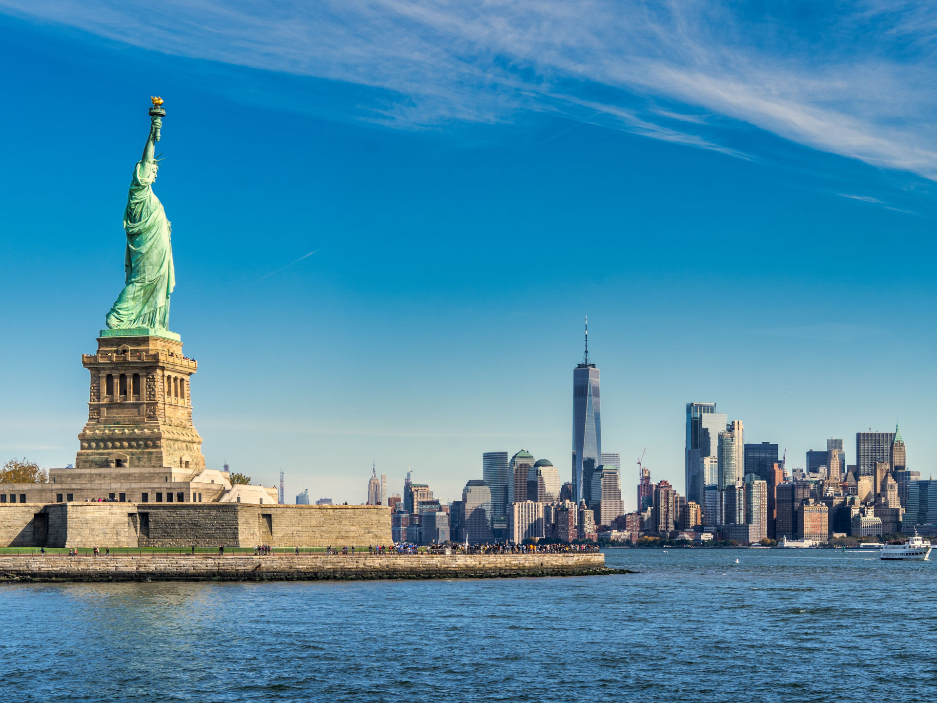 Skyline of New York with Liberty Statue