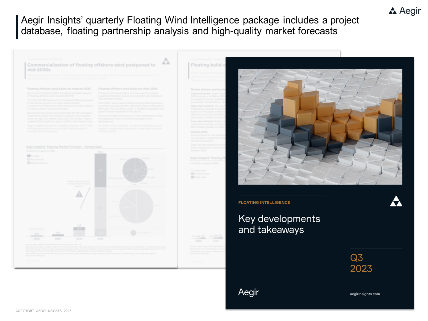 Aegir Insights' Q3 Floating Wind Intelligence package includes a project database, floating partnership analysis and high-quality market forecasts