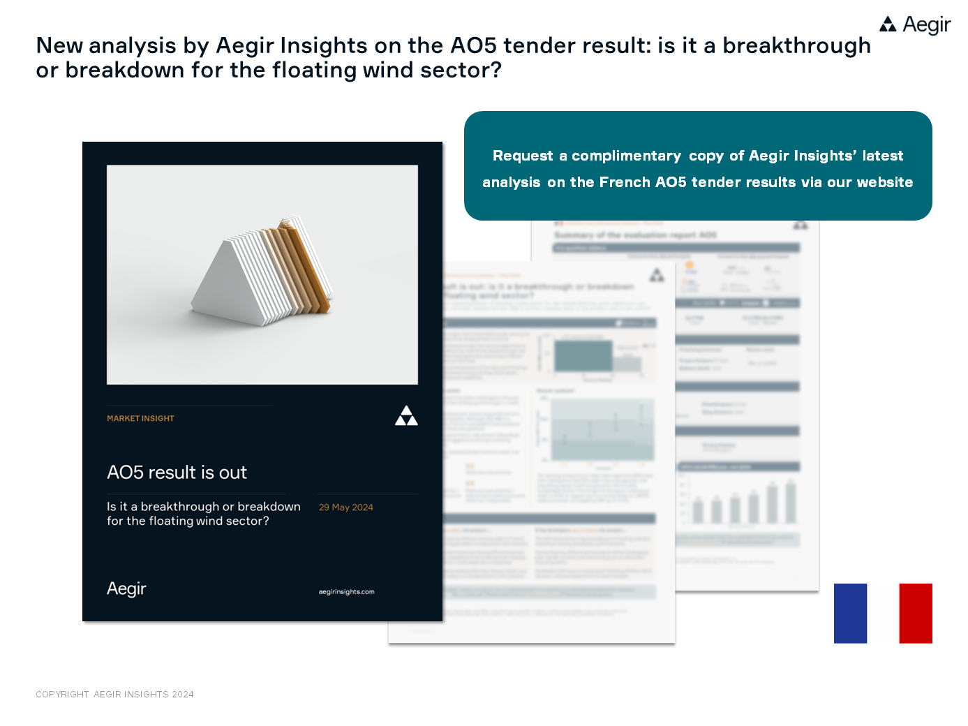 Promotion for Aegir Insights' new analysis piece on the French AO5 tender results. Is it a breakthrough or breakdown for the floating wind sector?