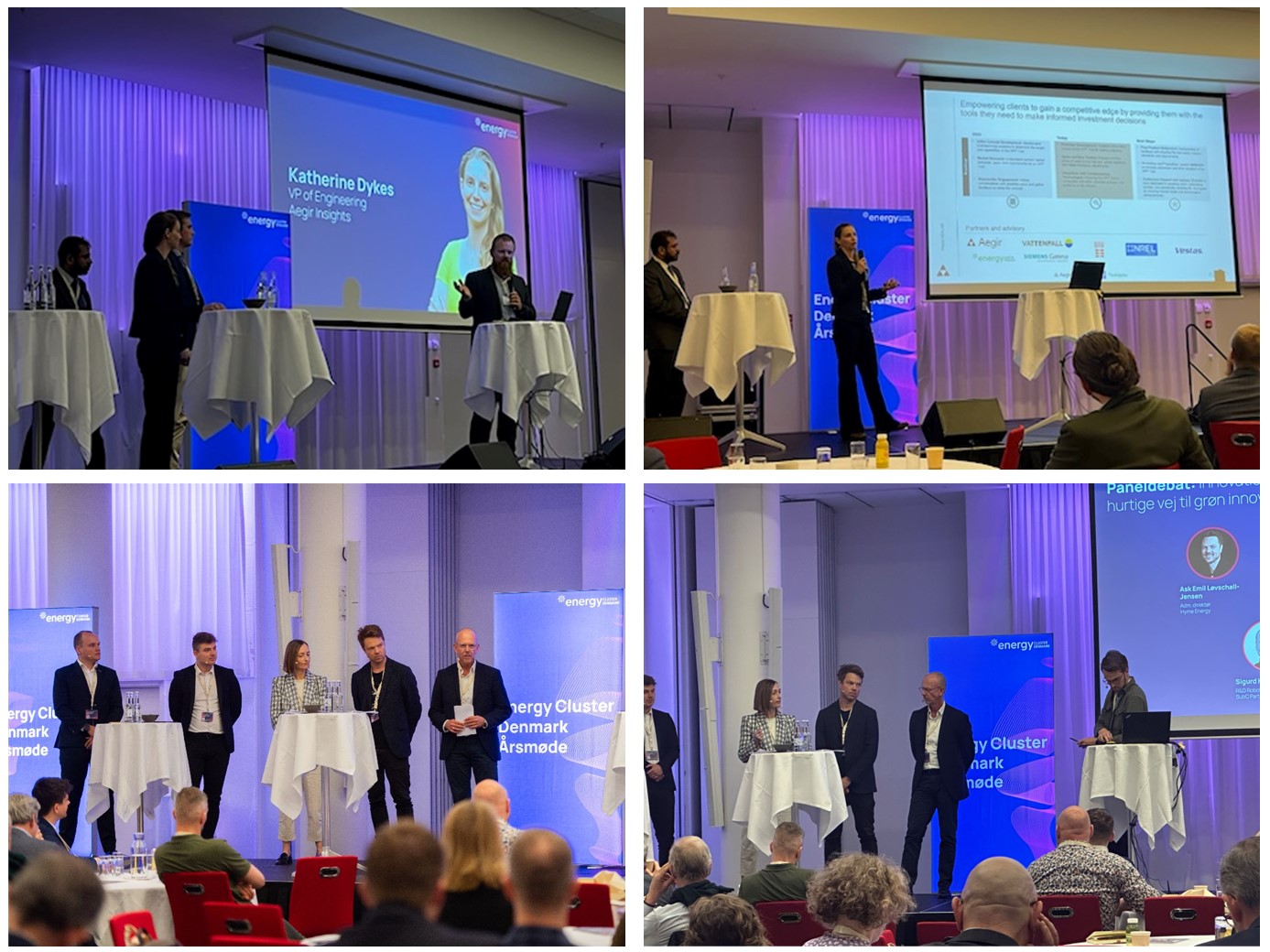 Pictures of Energy Cluster Denmark's yearly event, where Katherine Dykes, VP Engineering at Aegir Insights and Rikke Nørgaard, CCO at Aegir Insights, participated.