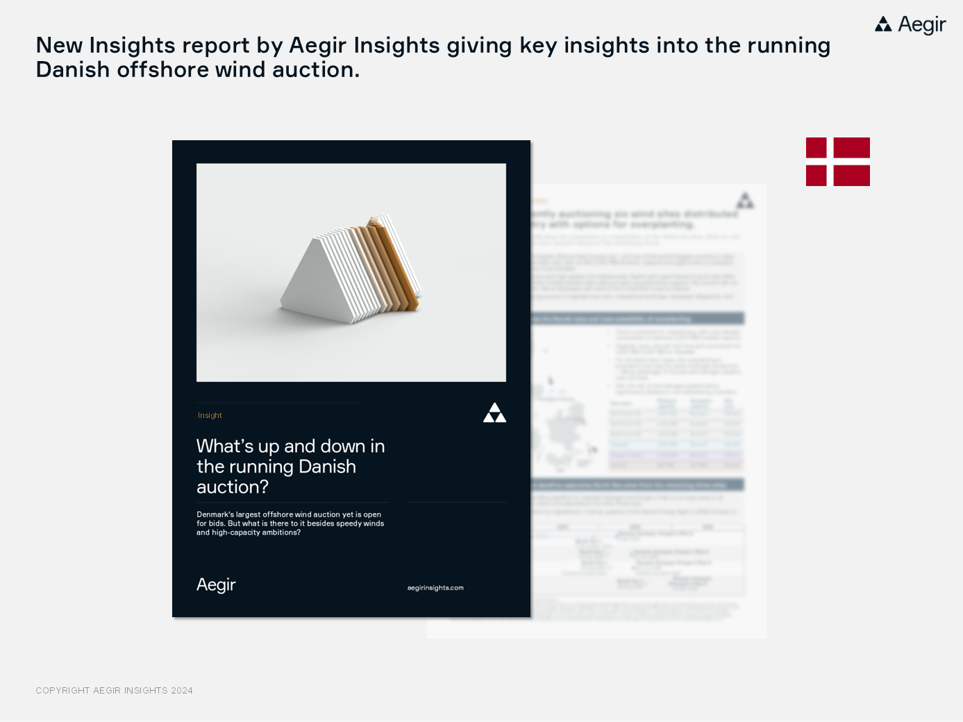 Aegir Insights' Insights report giving key insights on the ongoing offshore wind auction in Denmark - the largest auction in the country yet