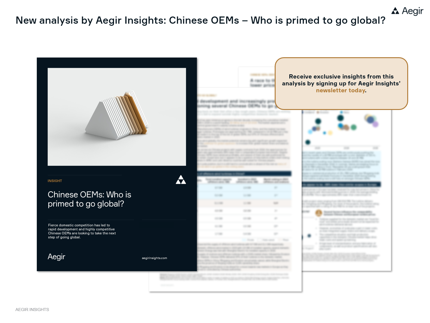 Teaser for Aegir Insights' newsletter later today, sharing exclusive insights from Aegir Insights' new study on Chinese OEMs.