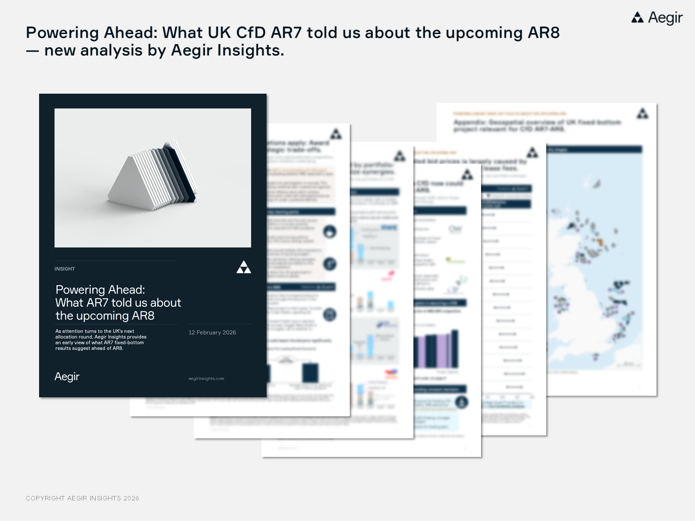 New analysis by Aegir Insights. Powering Ahead: What UK CfD AR7 told us about the upcoming AR8