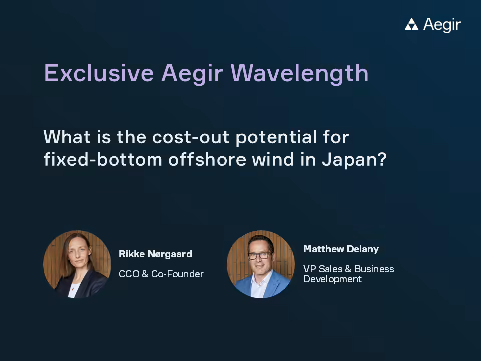 Aegir Insights exclusive Wavelength: What is the cost-out potential for fixed-bottom wind in Japan?