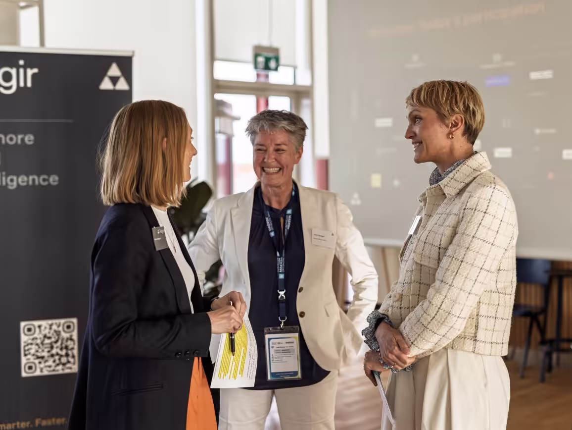 Rikke Nørgaard, CCO at Aegir Insights, Tanja Hedager CCO at Maersk Offshore Wind, and Maria Lindhoff Kjær, VP Product Lines at Equinor