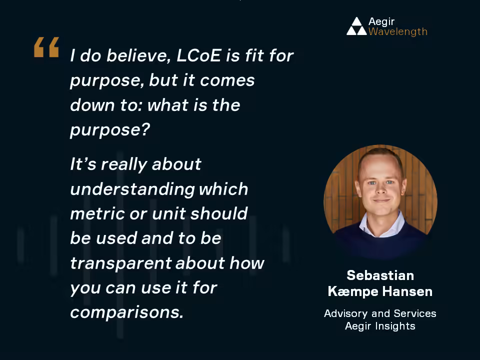 Quote by Sebastian Kæmpe Hansen from the last Wavelength Intelligence Briefing on Rethinking LCoE for offshore wind's post-correction industrialization