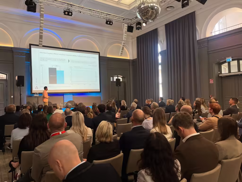 Aegir Insights' Principal - Regional Lead Europe Thomas Hwan Jensen presenting at the Swedish Offshore Wind Forum.
